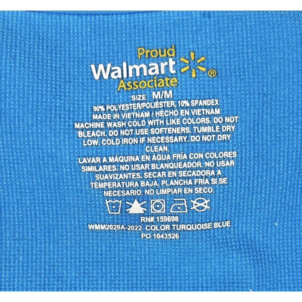 Walmart Proud Associate Employee Best Blue Zip Front Pockets Size Medium Uniform - Picture 5 of 5